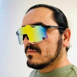 Men Sports Sunglasses Fashion Designer‎ Retro Multi Color Lens Outdoor Driving